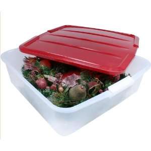  Iris Holiday Box with Buckle Up Lid   Set of 2 (Clear/Red 