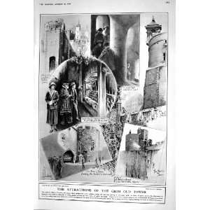 1920 HISTORIC TOWER LONDON SPIRAL STAIR WHITE BLOODY PORTCULLIS MARTIN