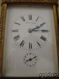 19th C Tiffany Carriage Clock Grande Sonnerie W Alarm  
