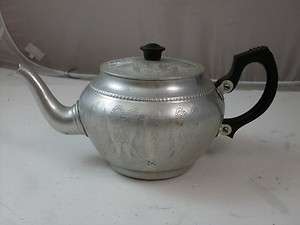 Vtg Sona Ware Stratford Etched Aluminum Tea Pot England  