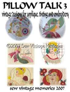 CD PILLOW TALK 3 Retro Hand Embroidery Applique Designs  