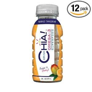 DRINK CHIA Superfood Beverage, Mango Tangerine, 8 Ounce (Pack of 12 