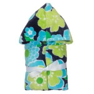  Carters Navy Floral Print Baby Hooded Towel: Baby