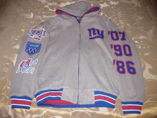 New York Giants SUPER BOWL CHAMPS Reversible Hooded Sweatshirt Jacket 