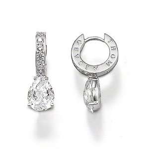   Sabo Hinged Hoop Earrings with White Zirconia: Thomas Sabo: Jewelry