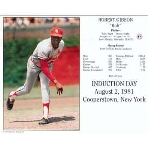  Hall of Fame Induction Photo Card Bob Gibson Everything 