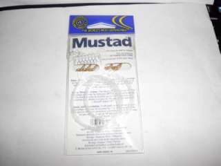 MUSTAD 3/0 GOLD SNELLED HOOKS 40 LB TEST 6 PACK  