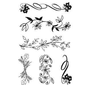  Darice SCR504 4 Inch by 6 Inch Clear Stamp Set, Botanical 