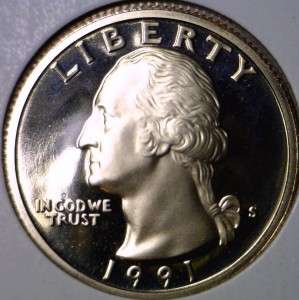 1991 S PROOF George Washington Quarter Dollar DCAM  