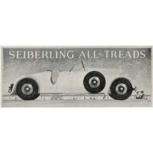 1925 Vintage Billboard Ad Seiberling Car Tread Tires   Original 