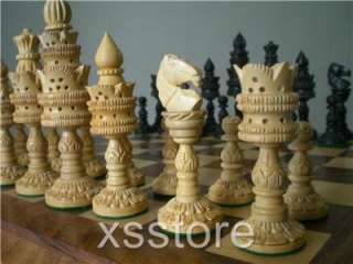 RARE CARVING CHESSMEN LOTUS CHESS SET HAND CARVED ANTIQUE GIFT SALE 