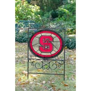 NORTH CAROLINA STATE WOLFPACK Team Logo STAINED GLASS YARD SIGN (20 x 
