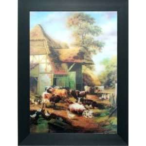  Farm Scene Framed 3D Picture (2 pack): Home & Kitchen