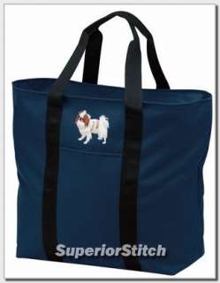 JAPANESE CHIN embroidered tote bag ANY COLOR  