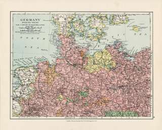 Post WW1 Scarce Stanford Map of Northwest Germany. A 1  