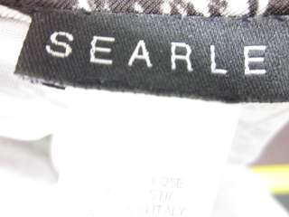 SEARLE Brown Beige Print Sleeveless V Neck Shirt Top XS  