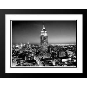 Silberman Framed and Double Matted 33x41 Empire State Building At 
