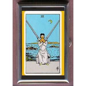 TAROT CARD 2 OF SWORDS CLASSIC Coin, Mint or Pill Box: Made in USA!