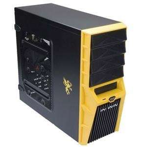  Win GRIFFIN Y System Cabinet Mid Tower Yellow Hidden Front I/O Slots 