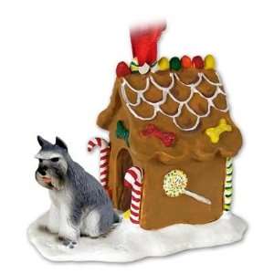    Schnauzer Gray Ginger Bread Dog House Ornament: Home & Kitchen