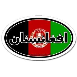  Afghanistan in Pashto and Afghan Flag Car Bumper Sticker 