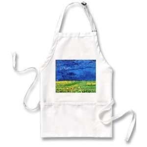  Wheat Field Under Clouded Sky By Vincent Van Gogh Apron 