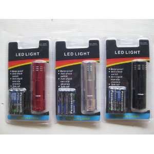  9 LED Flashlight, 3 3aaa Batteries Inclued ( Silver). Sold 