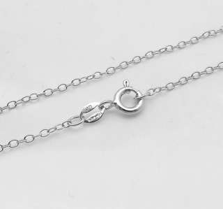 Platinum Clad Oval Rolo Chain Necklace 925 Silver 18  