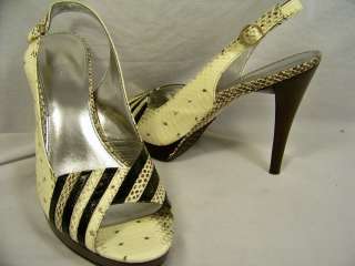 CALVIN KLEIN Dana Snake Cream 9.5 Heels Womens Shoes  