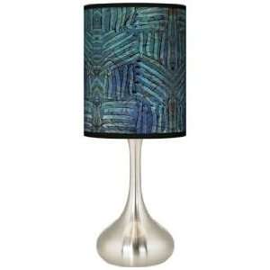  Aqua Fractals Giclee Kiss Table Lamp