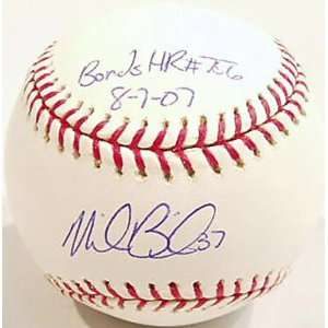  Mike Bacsik Autographed Baseball  Details: Bonds #756 HR 