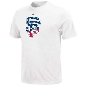  San Francisco Stars and Stripes Logo White T Shirt Sports 