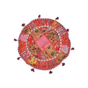  Indian Multi Colored Embroidered Cotton Patch Work Round 
