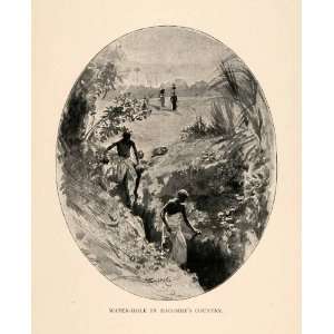  1902 Print Tennyson Cole Africa Water Hole Macombe Jug 