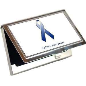  Colitis Awareness Ribbon Business Card Holder: Office 