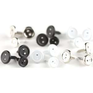   Button Brads Value Pack  Black, White & Silver