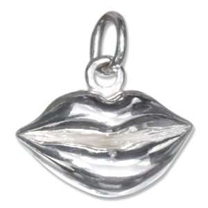 Sterling Silver High Polish Lips Charm: Jewelry