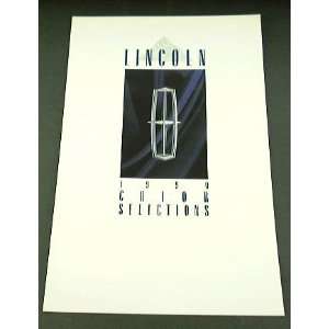   1990 90 LINCOLN Exterior COLOR Chart Chips BROCHURE 