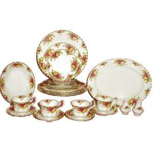   Country Rose 24 Dinnerware Piece Set, Service for 4: Kitchen & Dining