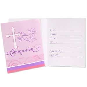   Dove Pink Communion Invitations (8) Party Supplies Toys & Games