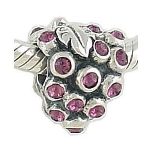   925 Sterling Silver and CZ Bead fits European Charm Bracelet Jewelry