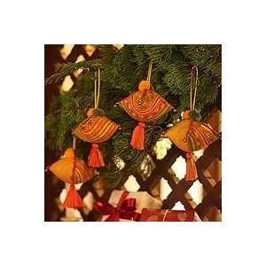   and cotton ornaments, Sunny Hmong Feast (set of 4)