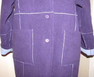 Susan Graver Reversible Plum/Lilac Purple Fleece Coat 1X Cozy Warm 