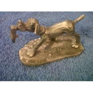  COOL !! FINE PEWTER DOG FIGURINE BY LITTLE GALLERY 
