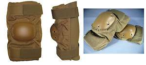 USMC Knee & Elbow pad set Coyote Brown GI issue Size Medium USED 