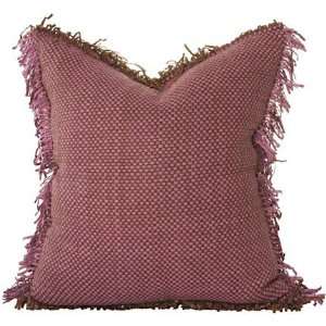 Lance Wovens Checkers Concord Fringe Leather Pillow: Home 