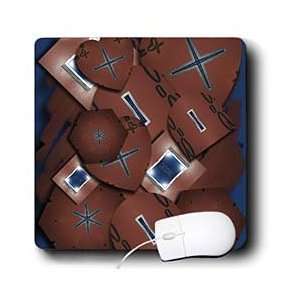   Abstract   Symbols and Shapes on Blue   Mouse Pads Electronics
