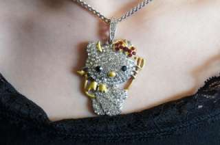 Hello Kitty Devil Necklace With Swarovski Crystal *HOT*  