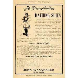 1902 Ad John Wanamaker Swimming Suits Beach Lady Style 