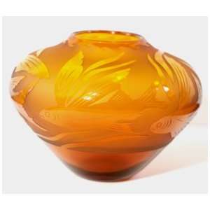  Correia Designer Art Glass, Vase Amber Flying Fish: Home 